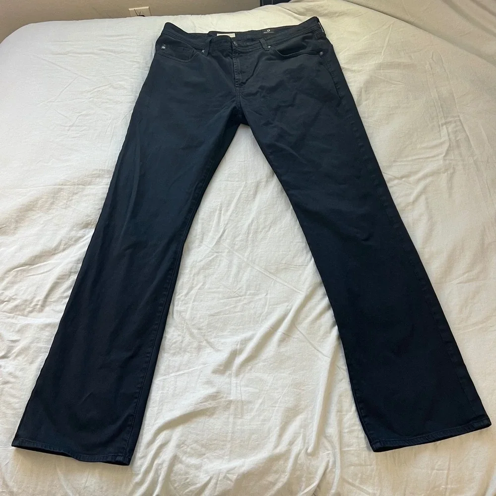 AG Adriano Goldschmied The Protege Straight Leg Mens Jeans 36x34 Black Stretch‎
